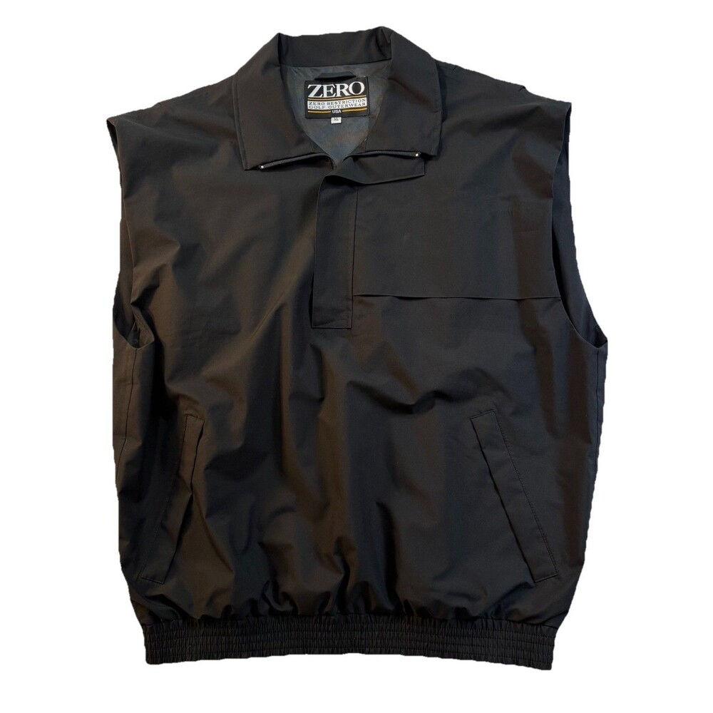 Zero Restriction Vest Mens XL Black Gore Tex Golf Outerwear Windbreaker Lined